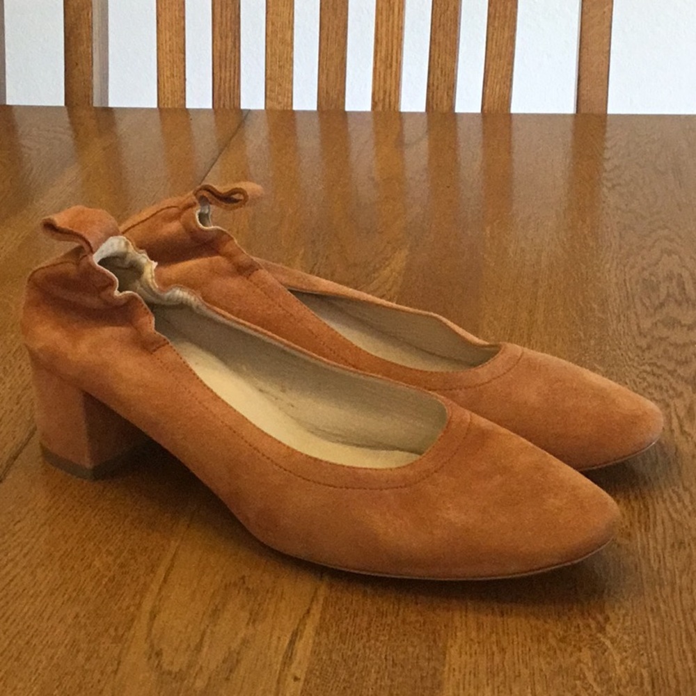 Everlane Women's Suede Heels in Rust